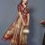 Beige jacquard woven zari work saree with blouse