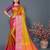 Gold jacquard woven zari work saree with blouse