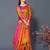 Gold jacquard woven zari work saree with blouse