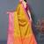 Gold jacquard woven zari work saree with blouse