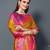 Gold jacquard woven zari work saree with blouse