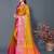 Gold jacquard woven zari work saree with blouse