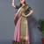 Pink jacquard woven zari work saree with blouse