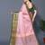 Pink jacquard woven zari work saree with blouse
