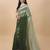 Dark green satin embroidered zari work saree with blouse