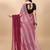 Maroon satin embroidered zari work saree with blouse