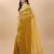 Mustard satin embroidered zari work saree with blouse