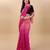 Pink satin embroidered zari work saree with blouse