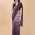 Purple satin embroidered zari work saree with blouse