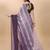 Purple satin embroidered zari work saree with blouse
