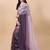 Purple satin embroidered zari work saree with blouse