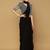 Black georgette embroidered zari work saree with blouse