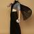 Black georgette embroidered zari work saree with blouse