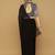 Black georgette embroidered zari work saree with blouse