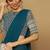 Light blue georgette embroidered zari work saree with blouse