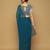 Light blue georgette embroidered zari work saree with blouse