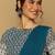 Light blue georgette embroidered zari work saree with blouse