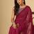 Maroon georgette embroidered zari work saree with blouse