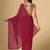 Maroon georgette embroidered zari work saree with blouse