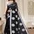 Black chanderi printed zari work saree with blouse