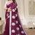 Magenta chanderi printed zari work saree with blouse
