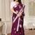 Magenta chanderi printed zari work saree with blouse