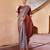 Grey blended cotton woven zari work saree with blouse