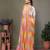 Pink georgette printed zari work saree with blouse