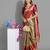 Beige jacquard woven zari work saree with blouse