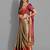 Beige jacquard woven zari work saree with blouse