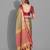 Beige jacquard woven zari work saree with blouse