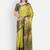 Yellow jacquard woven zari work saree with blouse