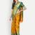 Orange jacquard woven zari work saree with blouse