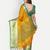 Orange jacquard woven zari work saree with blouse