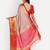 Pink jacquard woven zari work saree with blouse