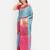 Light blue jacquard woven zari work saree with blouse
