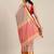 Pink blended cotton woven zari work saree with blouse