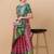 Pink organza woven zari work saree with blouse