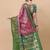 Pink organza woven zari work saree with blouse