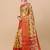 Yellow organza woven zari work saree with blouse