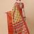 Yellow organza woven zari work saree with blouse