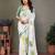 Green georgette printed zari work saree with blouse