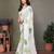 Green georgette printed zari work saree with blouse