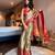 Multicolor blended cotton woven zari work saree with blouse
