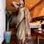 Beige blended cotton woven zari work saree with blouse
