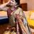 Beige blended cotton woven zari work saree with blouse