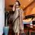Beige blended cotton woven zari work saree with blouse
