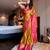 Gold blended cotton woven zari work saree with blouse