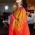 Gold blended cotton woven zari work saree with blouse