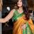 Gold blended cotton woven zari work saree with blouse